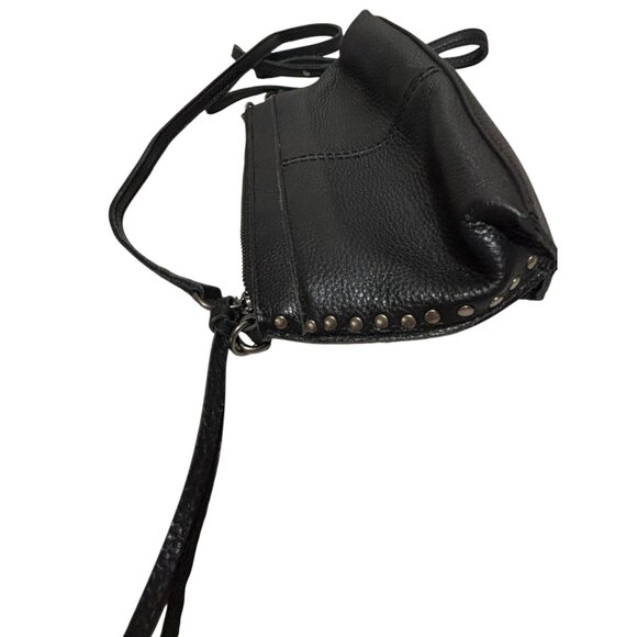 The Sak Black Leather Crossbody Bag Purse Studded Adjustable Removable Strap - Picture 2 of 13